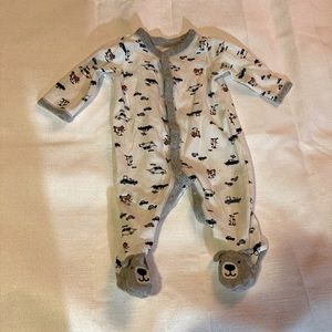Baby Boy Full Zip Sleeping Jumpsuit Size 0-3mo